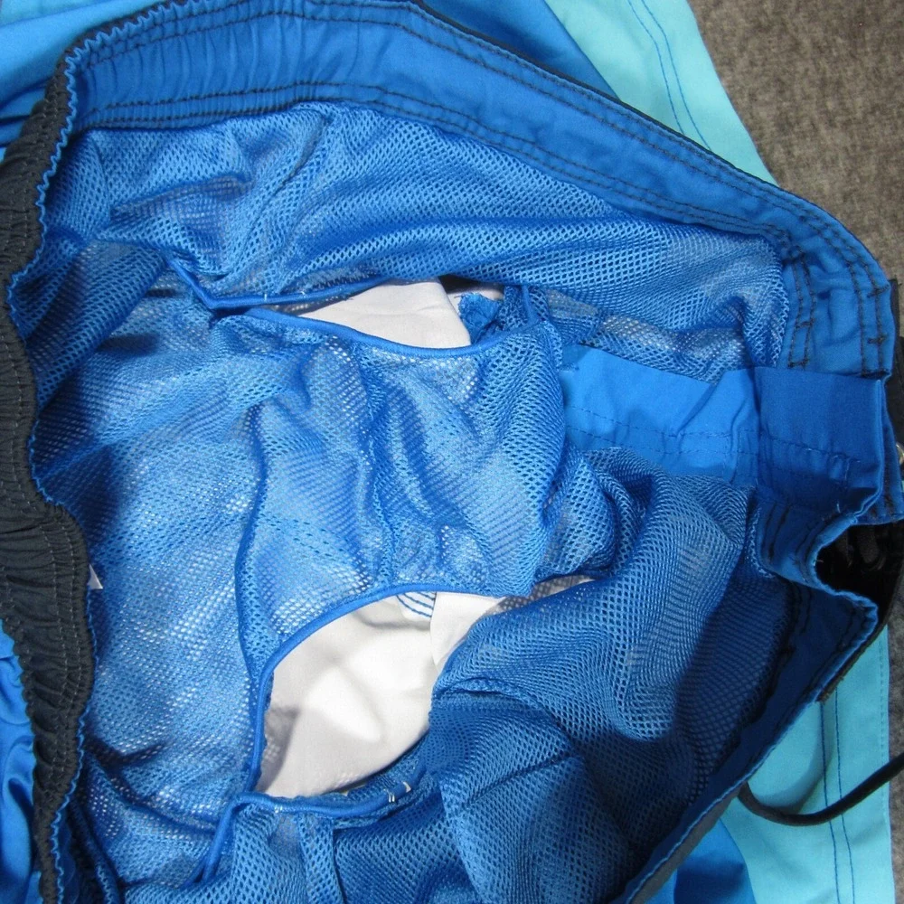 Speedo Swim Shorts Mens L Blue Mesh Lined‎ Lightweight Drawstring Trunks Pocket